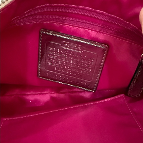 Coach Y2K Black, White, and Hot Pink Satin Graffiti Shoulder/ Crossbody Bag - Picture 4 of 5